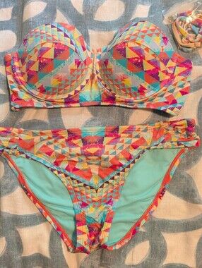 Bar III Bikini with Bright Geometric Print